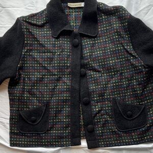 Bella Canvas Black and Multicolor Plaid Jacket